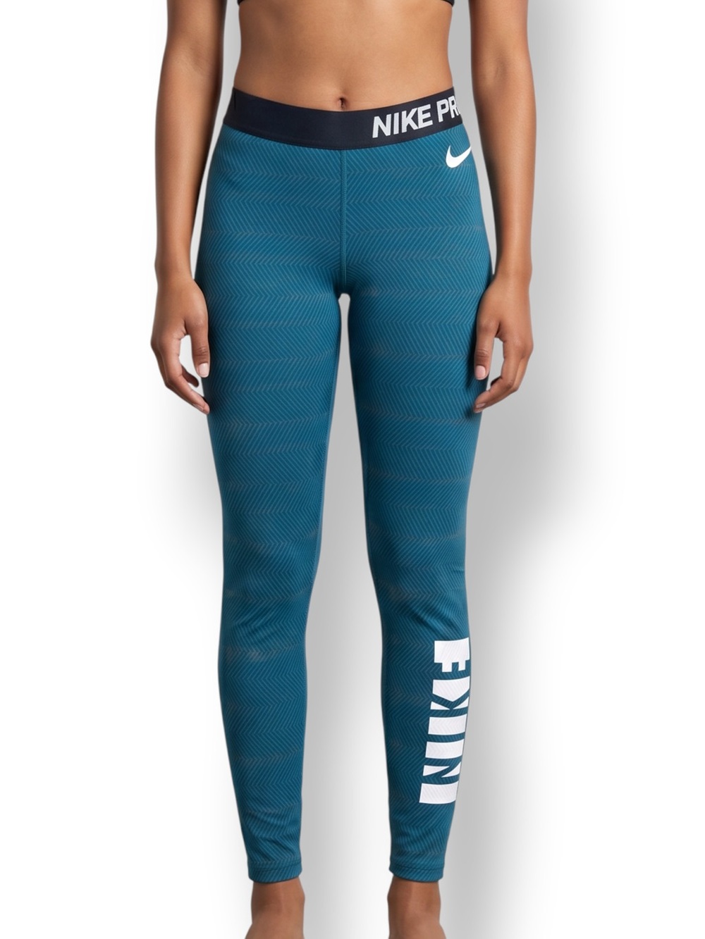 Nike Pro Dri-FIT Teal Training Set Quarter Zip Top & Leggings XS/S - Picture 5 of 11